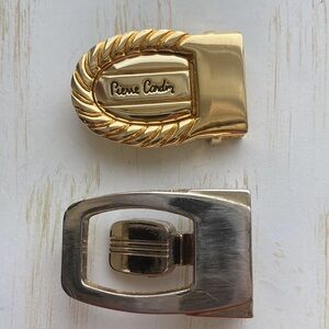 Pierre Cardin and Unknown Gold Italian Belt Buckles